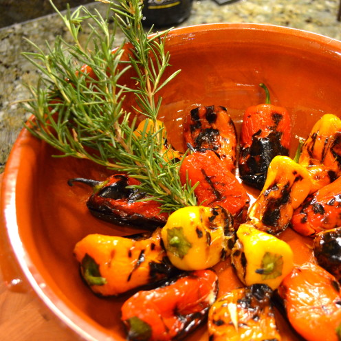 Grilled Mini Peppers Stuffed With Herbed Cheese | Recipe By www.AfterOrangeCounty.com
