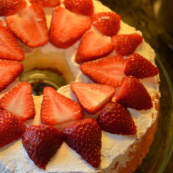Strawberry Angel Food Cake for my Baby's Birthday | www.AfterOrangeCounty.com