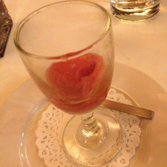 Strawberry Sorbet with Pecan Oil & Sea Salt | www.AfterOrangeCounty.com