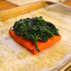 Phyllo Wrapped Wild Salmon with Spinach | Recipe By www.AfterOrangeCounty.com