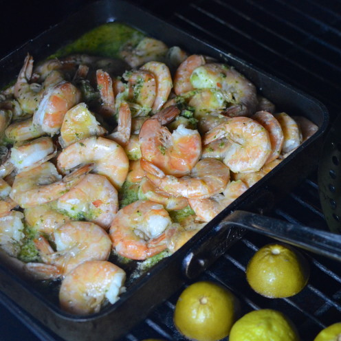 Shrimp with Lime-Cilantro Butter | A BIRTHDAY DINNER ON THE DOCK | By AfterOrangeCounty.com | A Lifestyle Blog