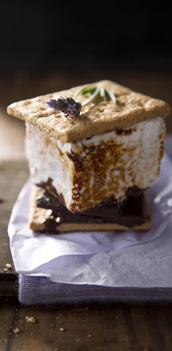 20 WAYS TO CELEBRATE NATIONAL S'MORES DAY | www.AfterOrangeCounty.com | Lavender S'mores | from SaltedandStyled.com