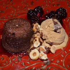 Valrhona Chocolate Coulants with Caramel Gelato and Toasted Hazelnuts |GIRLS NIGHT WITH A GREAT PERSONAL CHEF | www.AfterOrangeCounty.com