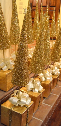 DIY Golden Christmas Tree Centerpieces | A Tutorial @ www.AfterOrangeCounty.com
