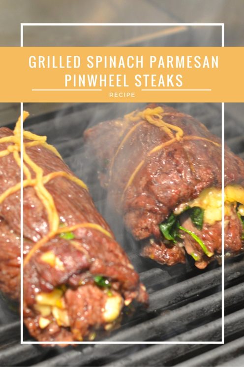 GRILLED SPINACH PARMESAN PINWHEEL STEAKS | Recipe at www.AfterOrangeCounty.com