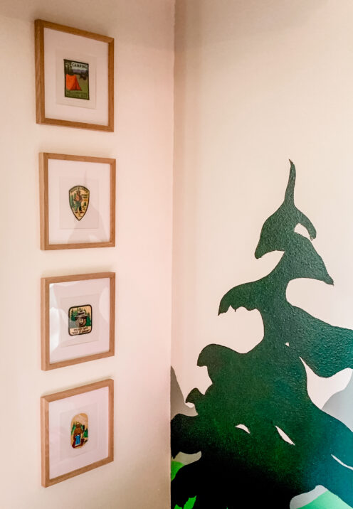 BIG BEAR LAKE HOUSE KID'S ROOM REMODEL | Official Smoky Bear Embroidered Patches as Wall Art | www.AfterOrangeCounty.com
